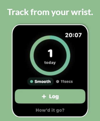 Apple Watch showing regularity ring and today's log count